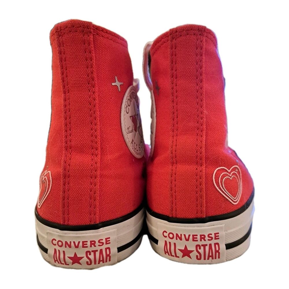 CONVERSE YTK HI Hearts  Valentine's Day Shoes A09117C Womens Size 7.5 EUC W/ Box - Picture 4 of 10